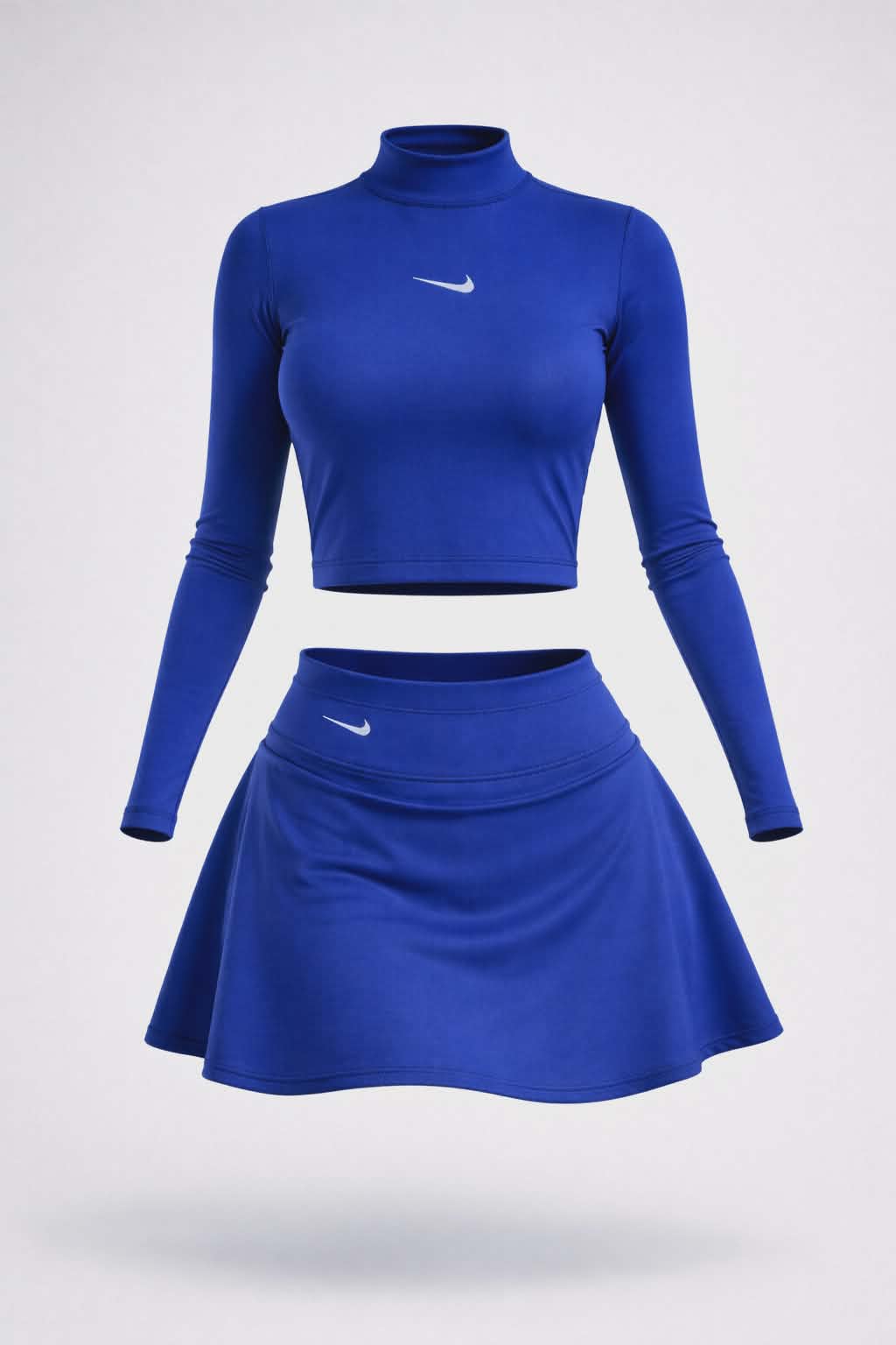 Falda short y buzo azul rey