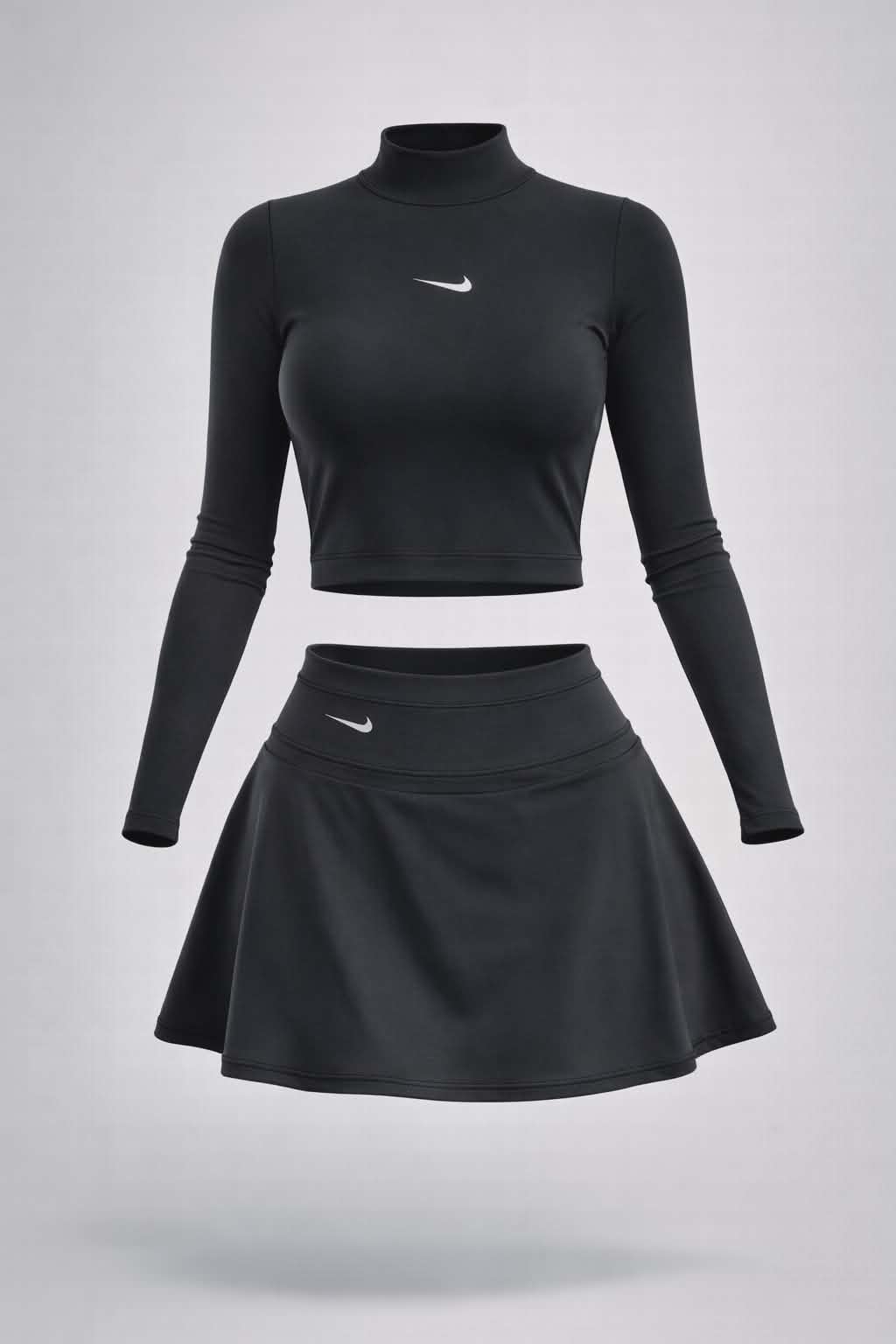 Falda Short Y Buzo Negro