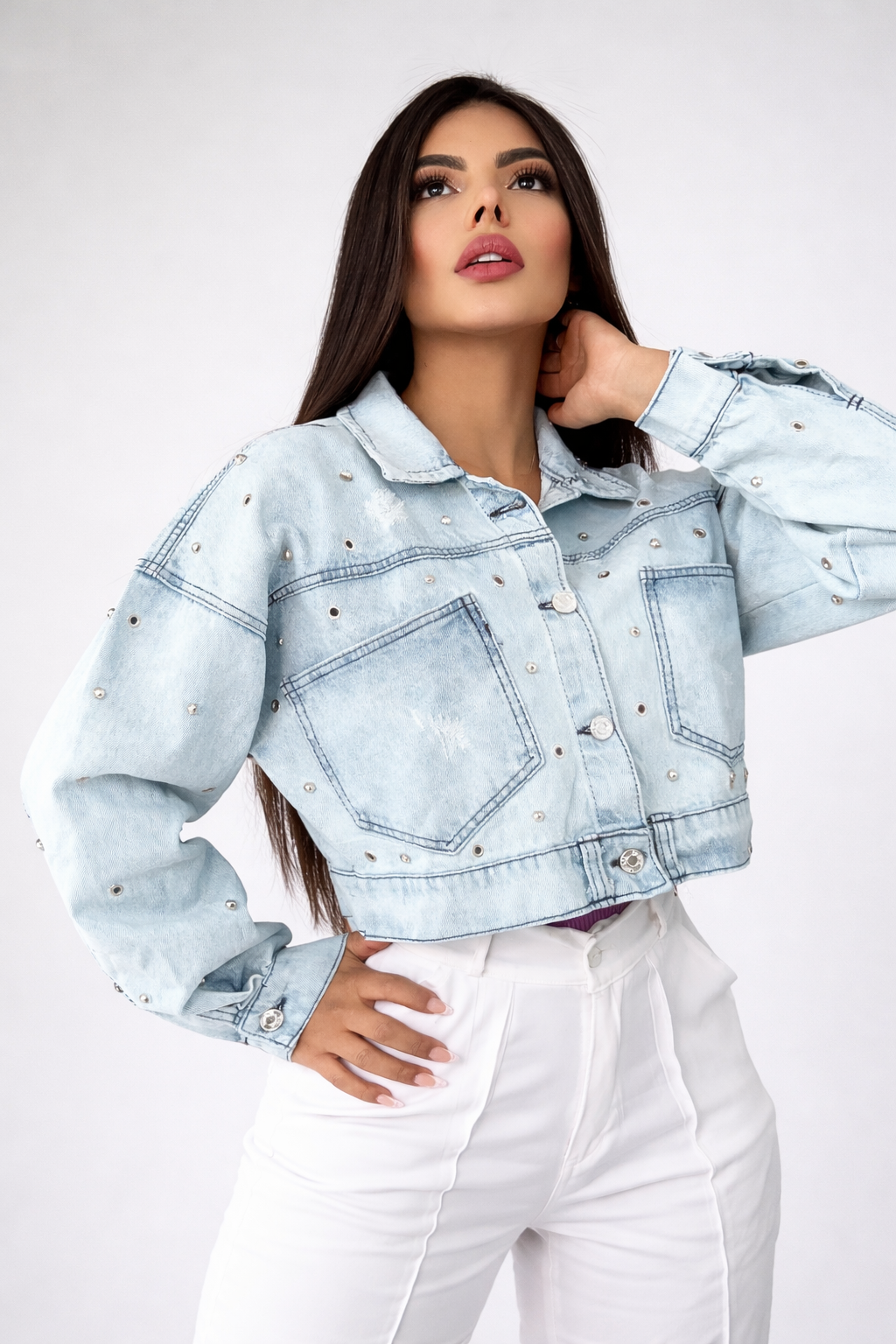 Chaqueta De Jean Cropover Talla Unica Oversize