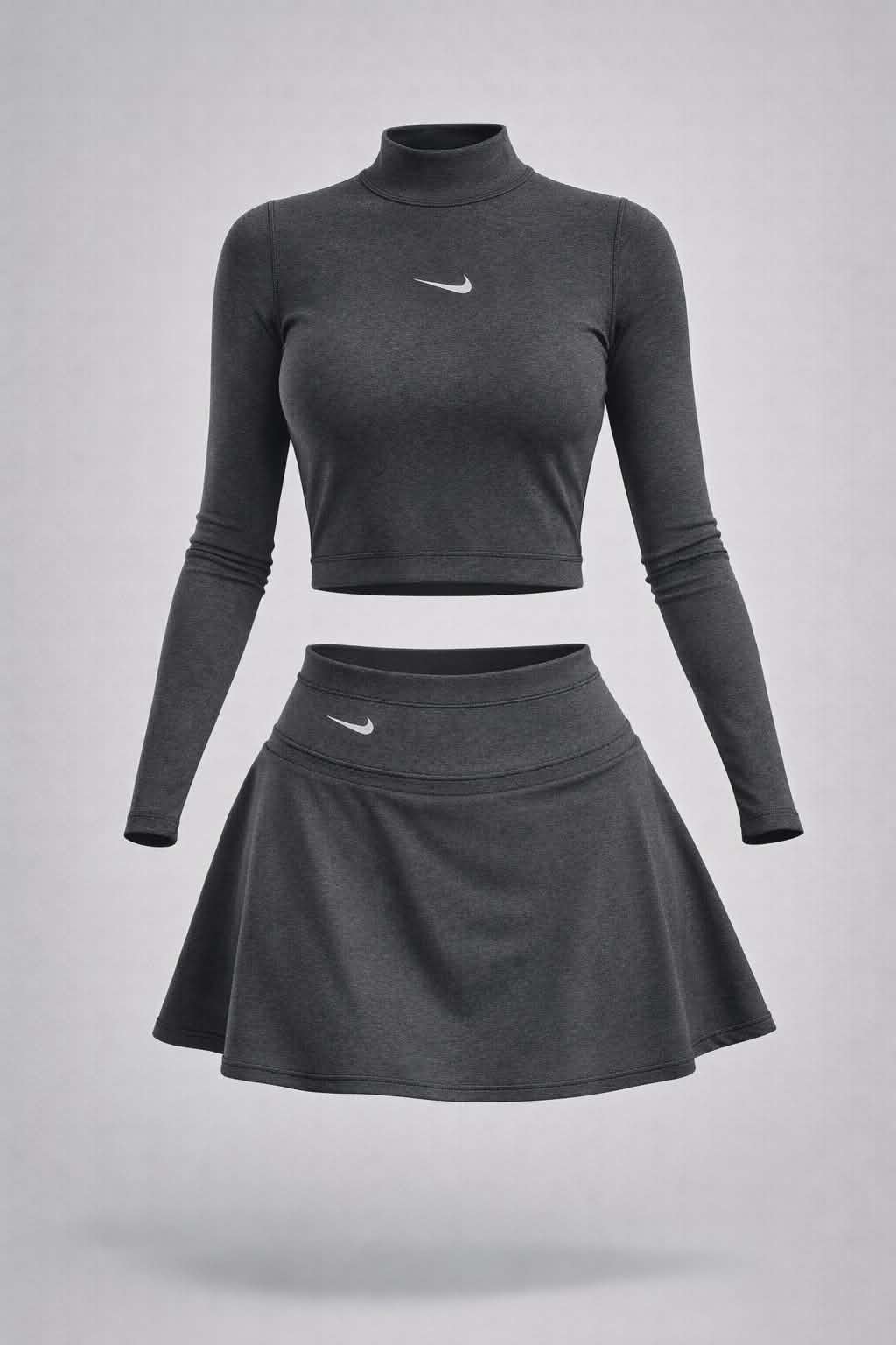 Falda Short Y Buzo Gris Oscuro