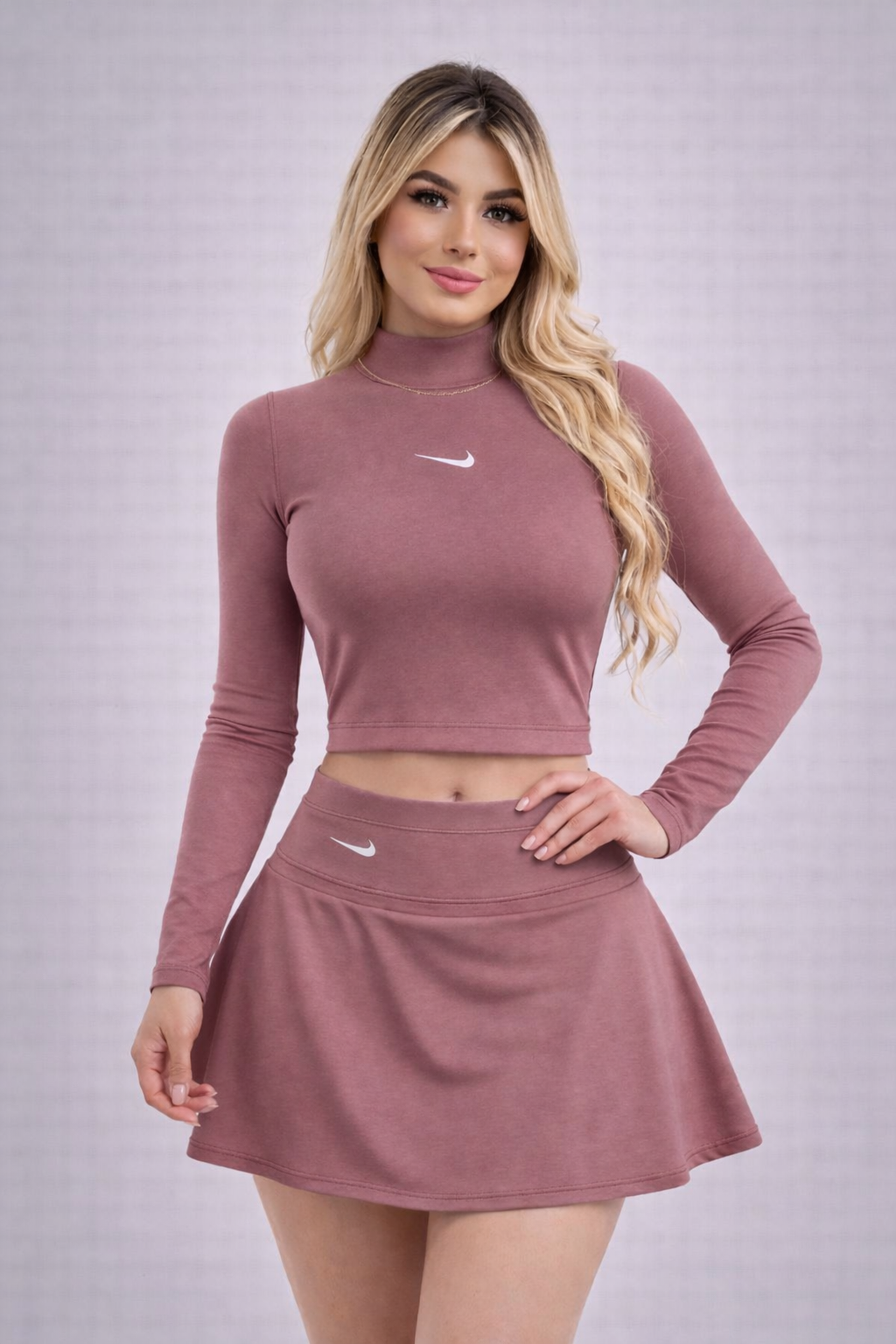 Falda Short Y Buzo Palo Rosa