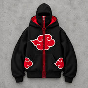 Buzo Balaclava Akatsuki cerrado hasta el pasamontañas